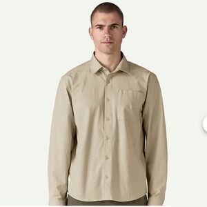 Patagonia Nomader Shirt Mens 2XL Pelican Beige Long Sleeve Button Up Outdoor NWT